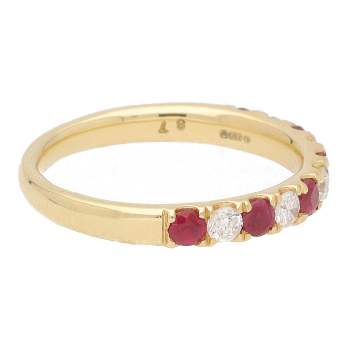 Ruby and Diamond 18ct Yellow GOld Half Eternity Ring