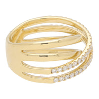 Diamond 18ct Yellow Gold Four Strand Crossover Ring