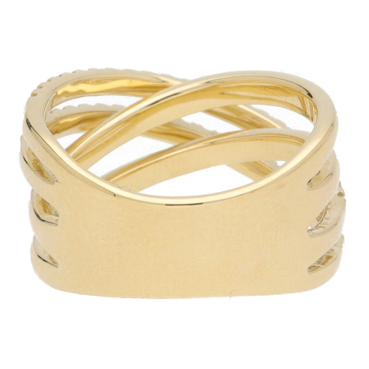 Diamond 18ct Yellow Gold Four Strand Crossover Ring