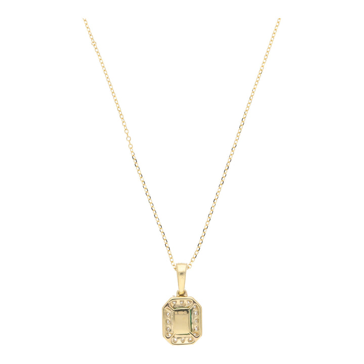 Emerald and Diamond 18ct Yellow Gold Octagonal Necklace