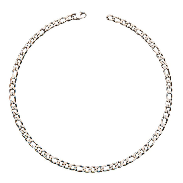 Unique & Co Polished Stainless Steel Figaro Chain Necklace