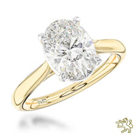 LG Oval Solitaire 2.01ct E VS1 LG Diamond Yellow Gold/Platinum Ring