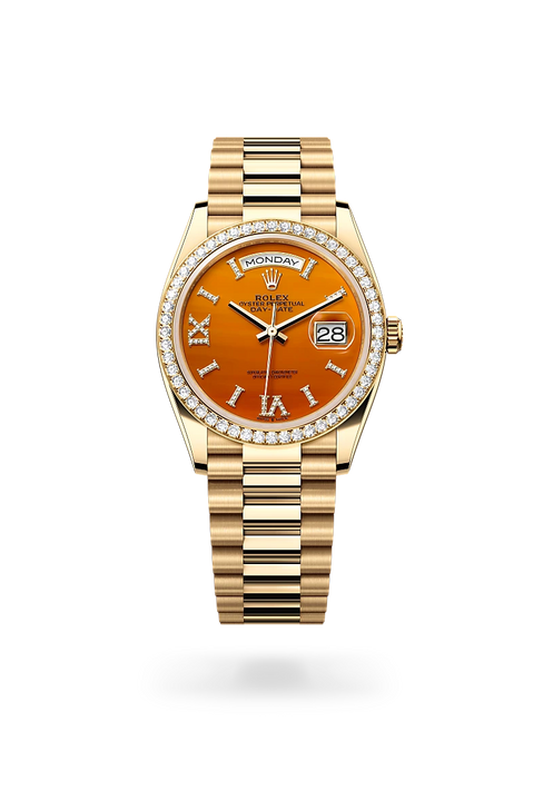 Rolex Day-Date in 18 ct yellow gold, M128348RBR-0049 - Michael Jones Jeweller