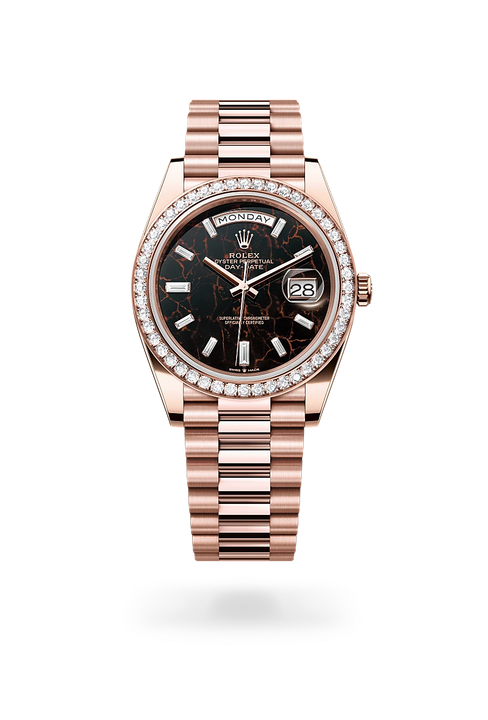 Rolex Day-Date in 18 ct Everose gold, M228345RBR-0016 - Michael Jones Jeweller