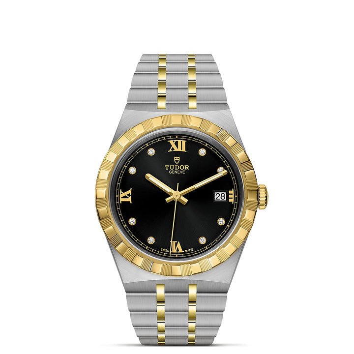 TUDOR Royal 38mm Yellow Gold and Steel Diamond Automatic Watch M28503-0004