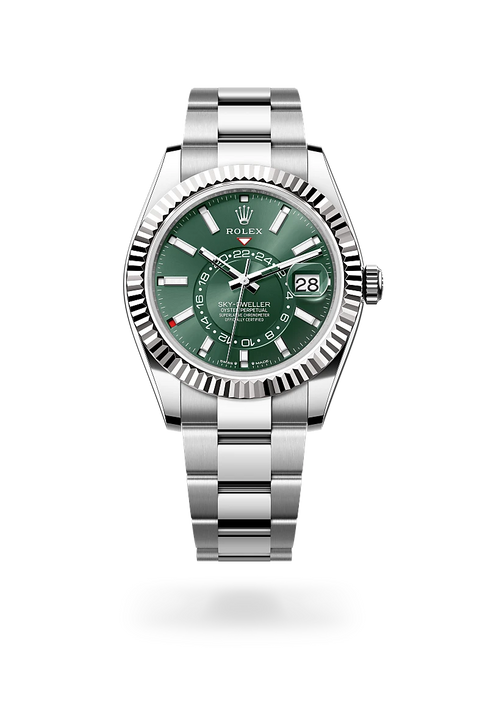 Rolex Sky-Dweller in White Rolesor - combination of Oystersteel and white gold, M336934-0001 - Michael Jones Jeweller