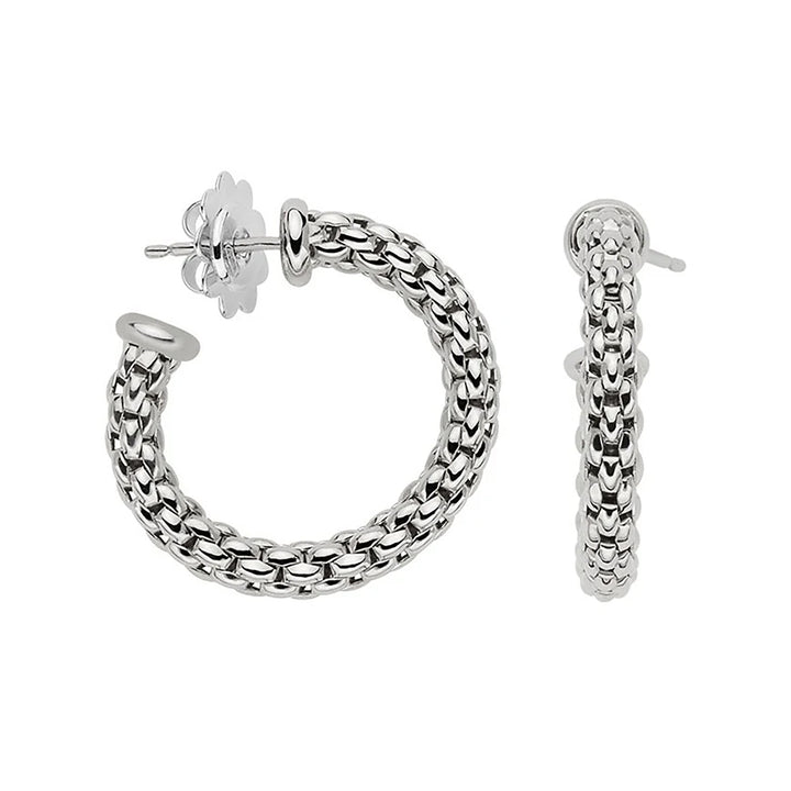 FOPE Essentials 18ct White Gold Hoop Earrings - Michael Jones Jeweller