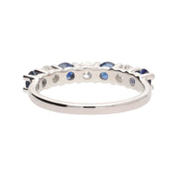 Sapphire and Diamond 18ct White Gold Half Eternity Ring