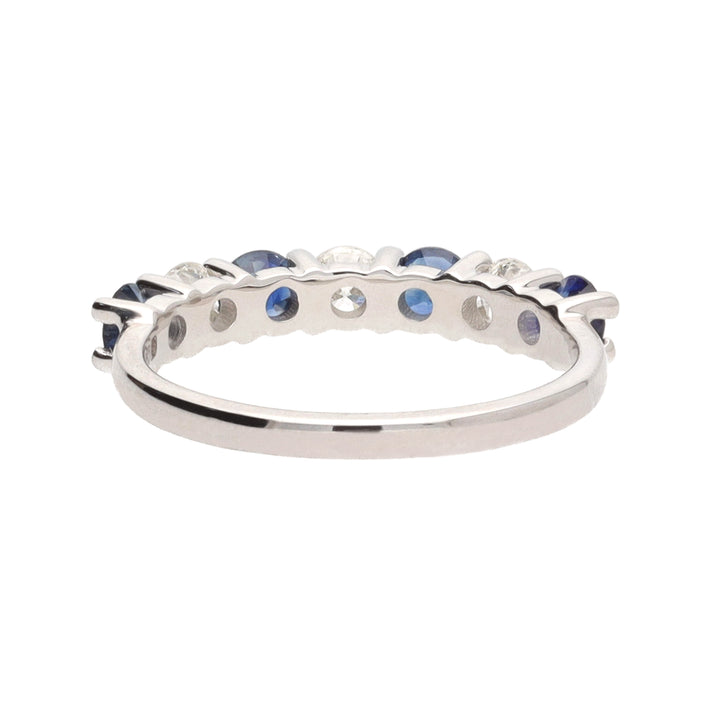 Sapphire and Diamond 18ct White Gold Half Eternity Ring - Michael Jones Jeweller