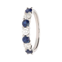 Sapphire and Diamond 18ct White Gold Half Eternity Ring - Michael Jones Jeweller