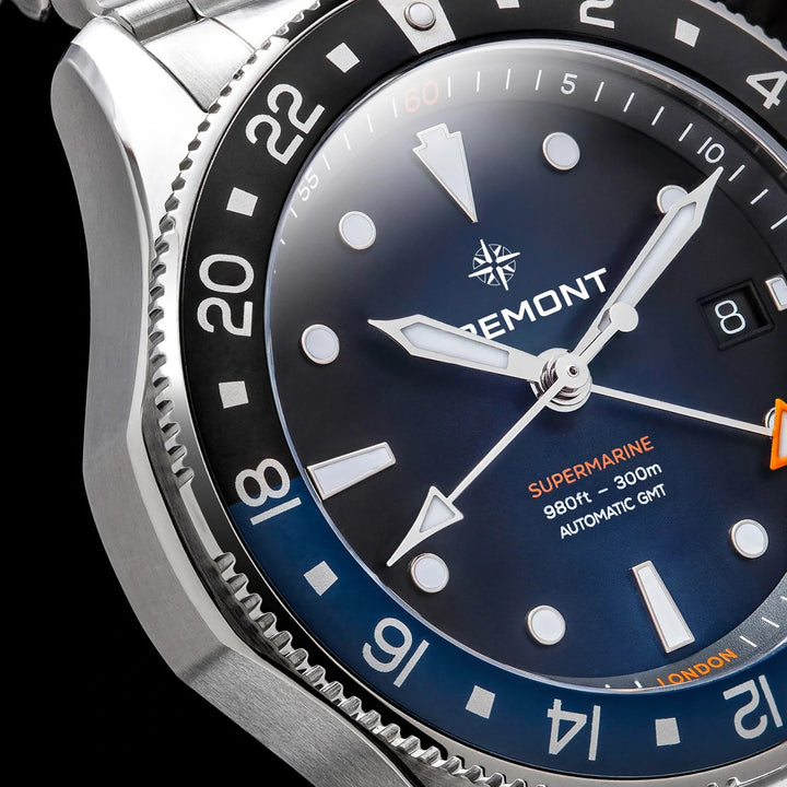 Bremont Supermarine 300m GMT Limited Edition 'Glacier' Blue 40mm Automatic Watch SM40-GMT-SS-BLBK-B