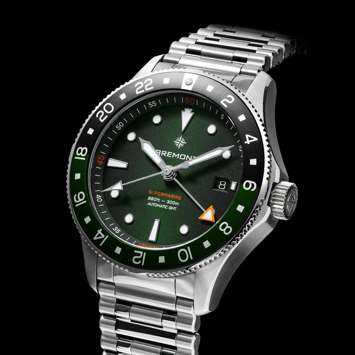 Bremont Supermarine 300m GMT Limited Edition 'Tundra' Green 40mm Automatic Watch SM40-GMT-SS-GNBK-B