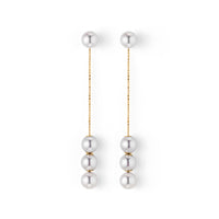 Yana Nesper Akoya Pearl 18ct Yellow Gold Chain Drop Earrings - Michael Jones Jeweller