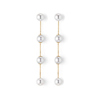 Yana Nesper Akoya Pearl 18ct Yellow Gold Chain Drop Earrings - Michael Jones Jeweller