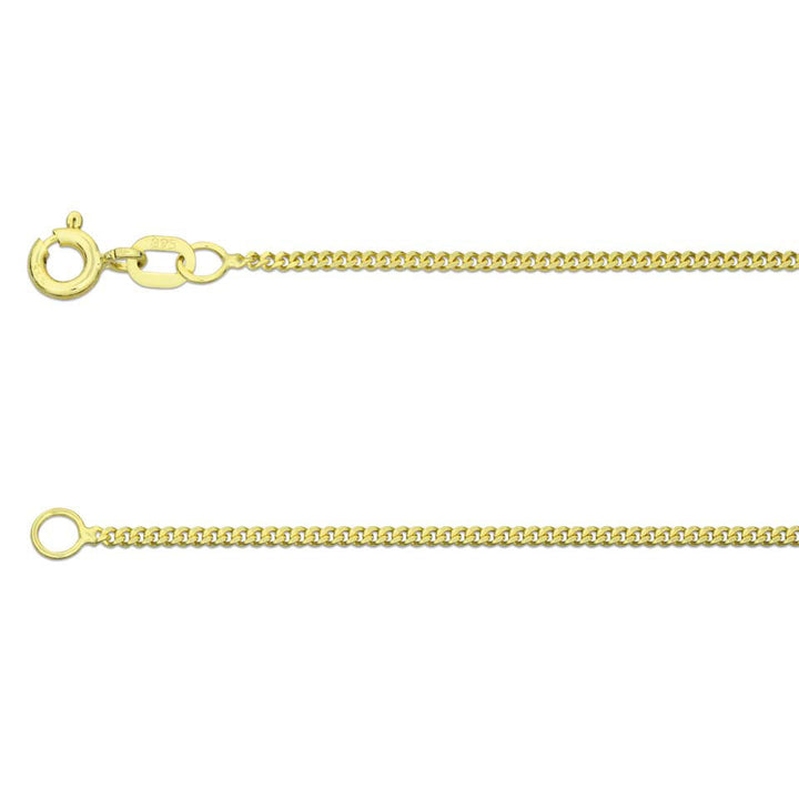 9ct Yellow Gold 24 Inch Diamond Cut Curb Chain