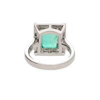 Colombian Emerald and Diamond Platinum Ring