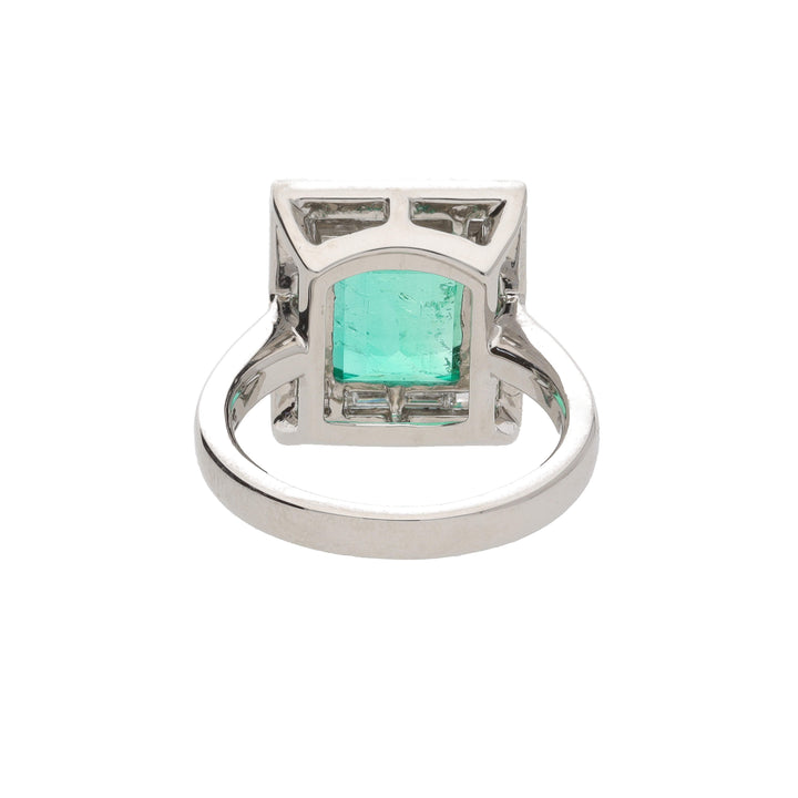 Colombian Emerald and Diamond Platinum Ring