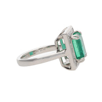 Colombian Emerald and Diamond Platinum Ring