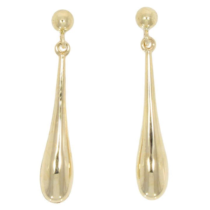 9ct Yellow Gold Long Torpedo Drop Earrings