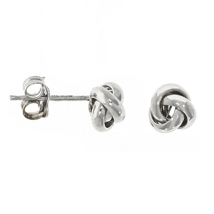 Polished Knot 9ct White Gold Stud Earrings