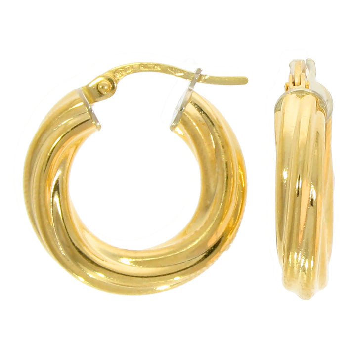 Twist 18ct Yellow Gold Hoop Earrings