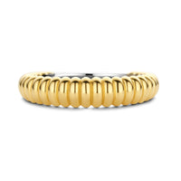 Ti Sento Yellow Gold Plated Ribbed Ring