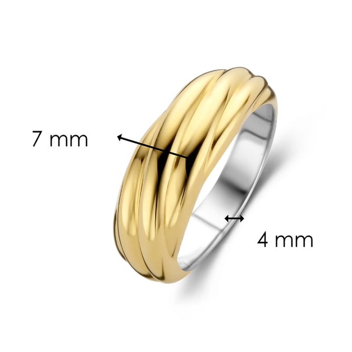 Ti Sento Yellow Gold Plated Twisted Ring - Michael Jones Jeweller