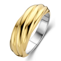 Ti Sento Yellow Gold Plated Twisted Ring - Michael Jones Jeweller