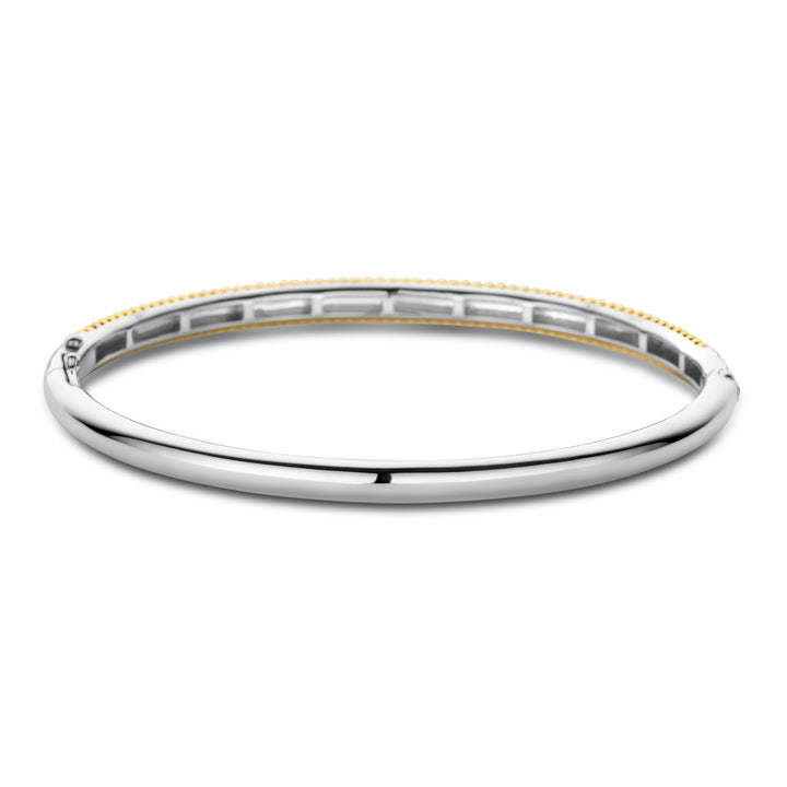 Ti Sento Yellow Gold Plated Structured Bangle