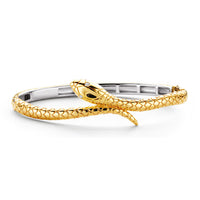 Ti Sento Yellow Gold Plated Cubic Zirconia Snake Bangle - Michael Jones Jeweller