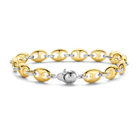 Ti Sento Linked Coffee Bean Gold Plated Silver Bracelet - Michael Jones Jeweller