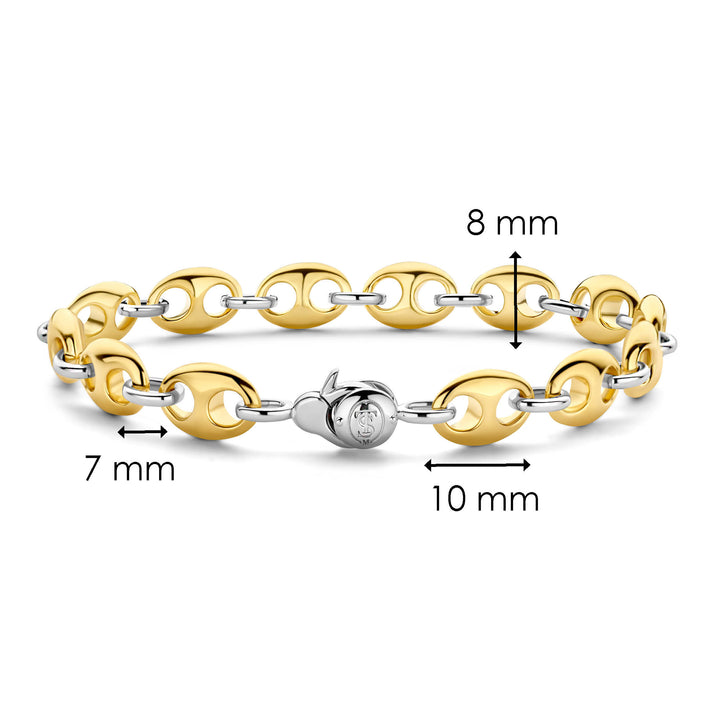 Ti Sento Linked Coffee Bean Gold Plated Silver Bracelet - Michael Jones Jeweller