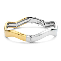 Ti Sento Silver and Gold Plated Wave Bangle - Michael Jones Jeweller