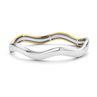 Ti Sento Silver and Gold Plated Wave Bangle - Michael Jones Jeweller