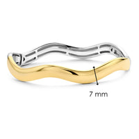 Ti Sento Silver and Gold Plated Wave Bangle - Michael Jones Jeweller