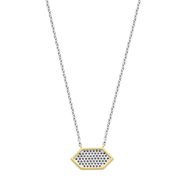 Ti Sento Yellow Gold Plated Pavé Cubic Zirconia Hexagonal Necklace - Michael Jones Jeweller