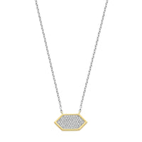 Ti Sento Yellow Gold Plated Pavé Cubic Zirconia Hexagonal Necklace - Michael Jones Jeweller