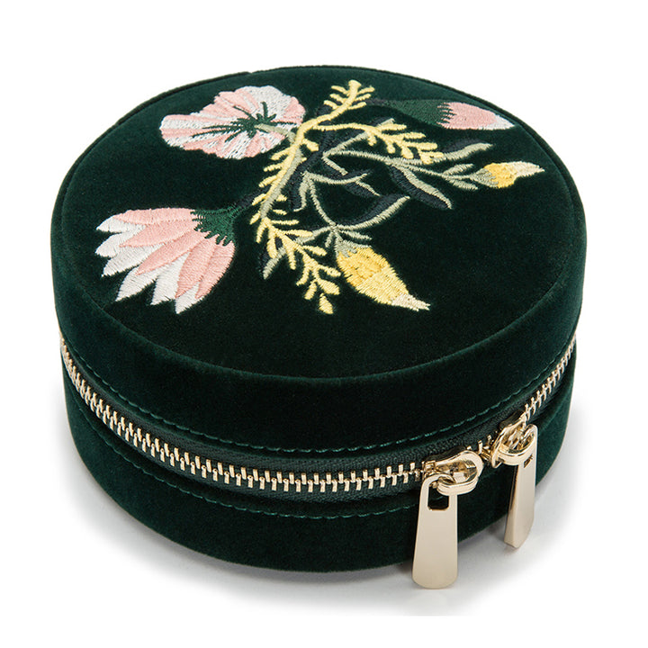 Wolf Zoe Forest Round Travel Zip Jewellery Case - Michael Jones Jeweller