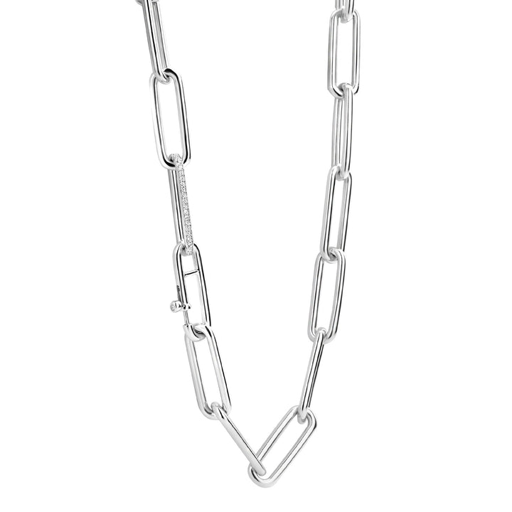 Ti Sento Cubic Zirconia Oval Linked Necklace