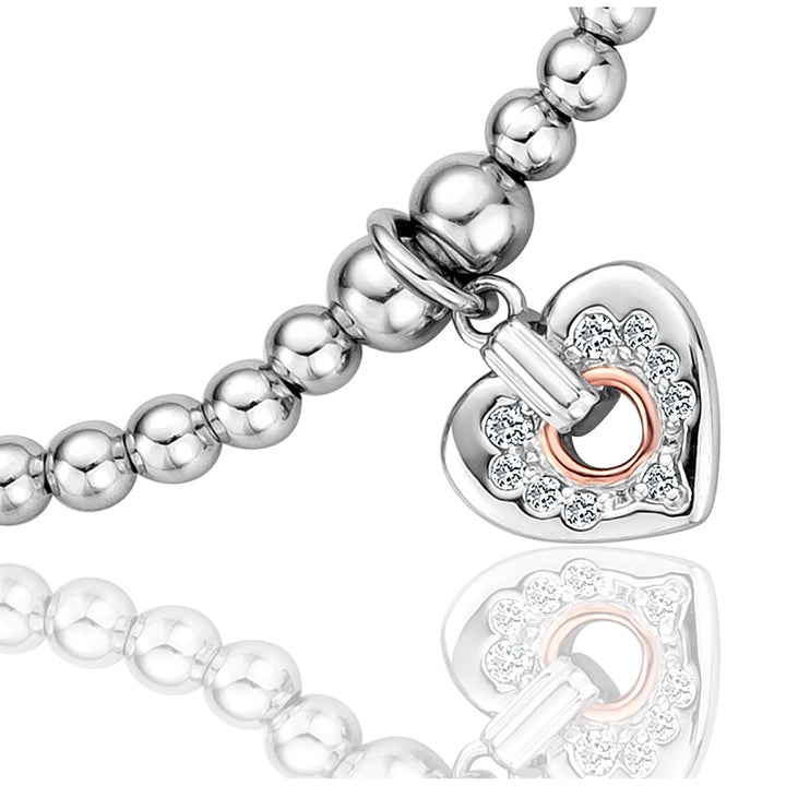 Clogau Cariad Sparkle Heart Affinity Bead Bracelet