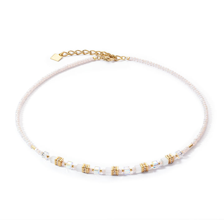 Coeur De Lion Gold White Mini Cubes Necklace - Michael Jones Jeweller