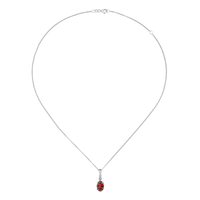 Amore Spicy Red Garnet and Cubic Zirconia Necklace