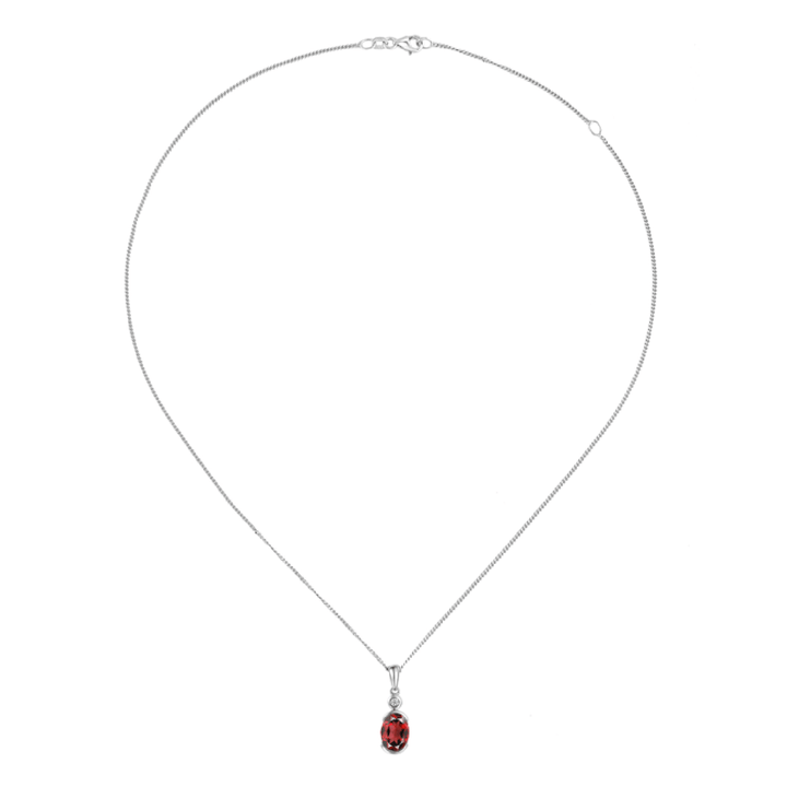 Amore Spicy Red Garnet and Cubic Zirconia Necklace