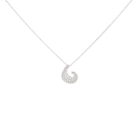 Diamond Set 18ct White Gold Wave Pendant