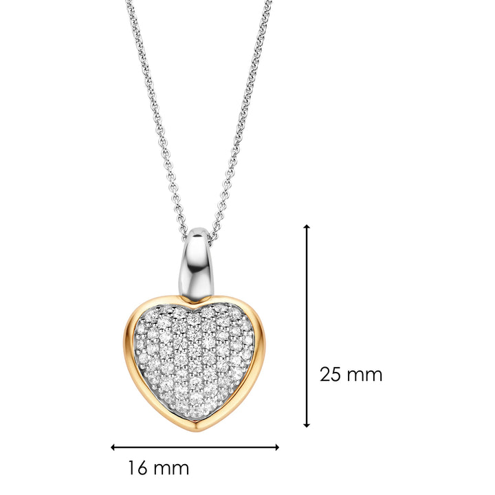 Ti Sento Pavé Cubic Zirconia Heart Pendant