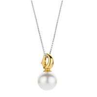 Ti Sento Yellow Gold Plated Pearl White Pendant - Michael Jones Jeweller