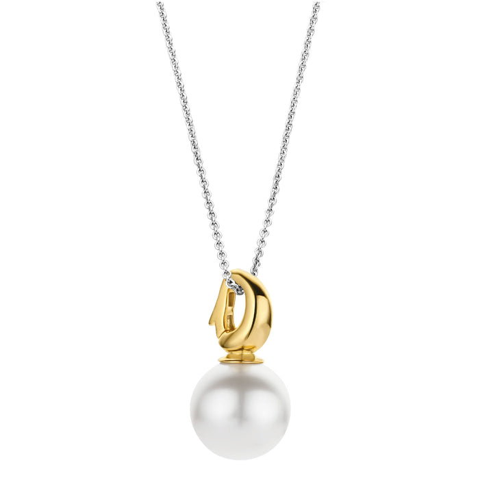 Ti Sento Yellow Gold Plated Pearl White Pendant - Michael Jones Jeweller