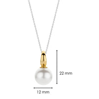 Ti Sento Yellow Gold Plated Pearl White Pendant - Michael Jones Jeweller