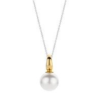 Ti Sento Yellow Gold Plated Pearl White Pendant - Michael Jones Jeweller