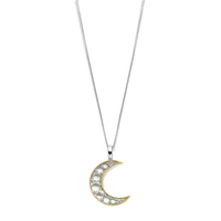 Ti Sento Yellow Gold Plated Mother of Pearl White Moon Pendant